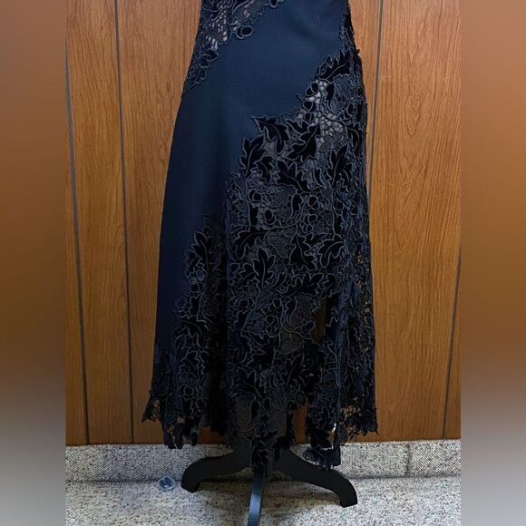 Oscar De La Renta Marbled Carnation Guipure Lace Inset Midi Dress size 0 - Picture 8 of 16